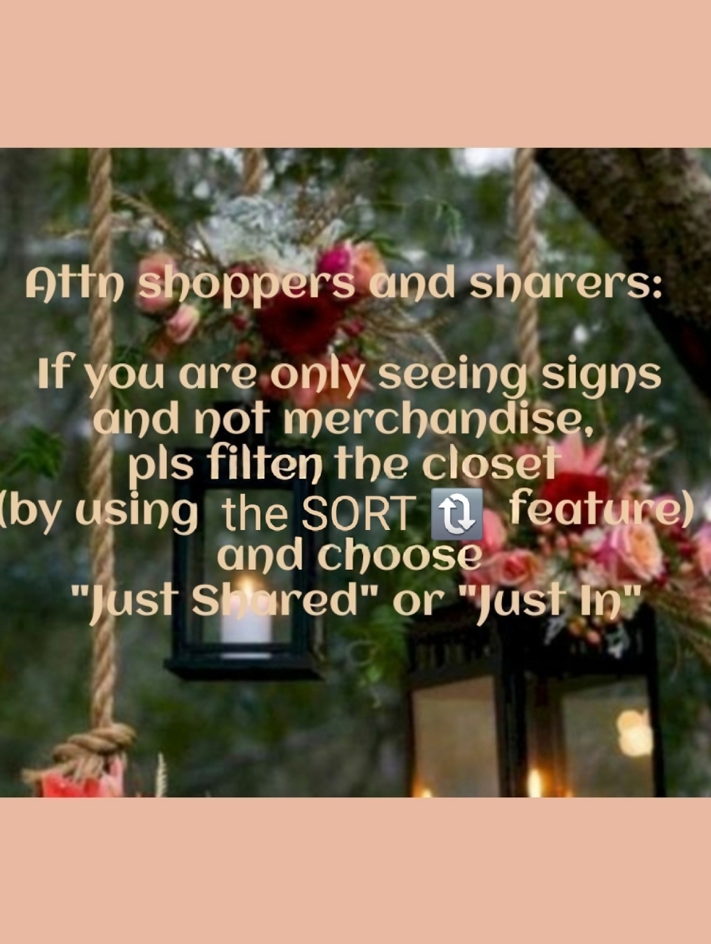 Attention Shoppers and Sharers--Use SORT🔃 for Merchandise